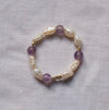 Anello perle di fiume e ametista | Giraluna